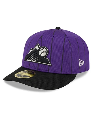 Men's New Era Purple Colorado Rockies 2024 Batting Practice Low Profile 59FIFTY Fitted Hat
