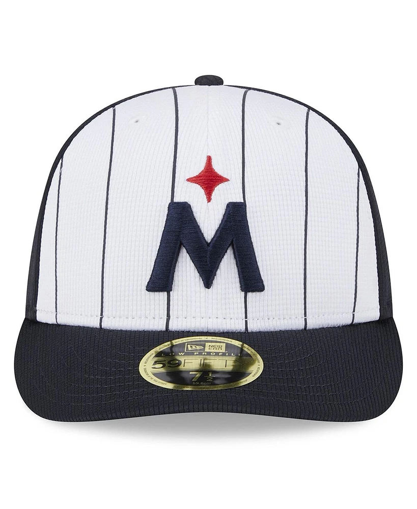 Men's New Era White Minnesota Twins 2024 Batting Practice Low Profile 59FIFTY Fitted Hat