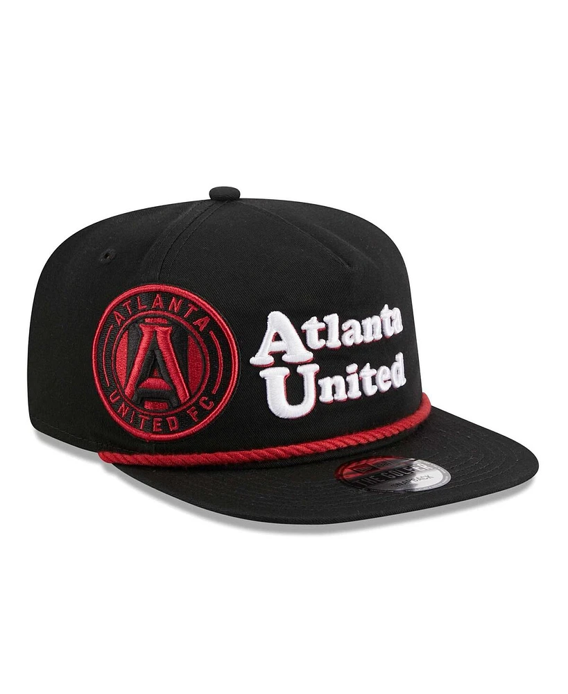 Men's New Era Black Atlanta United Fc Heritage The Golfer Snapback Hat