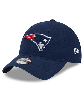 Youth Boys and Girls New Era Navy New England Patriots Main Core Classic 2.0 9TWENTY Adjustable Hat