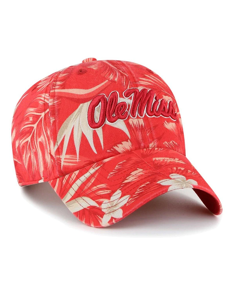Men's '47 Brand Red Ole Miss Rebels Tropicalia Clean Up Adjustable Hat