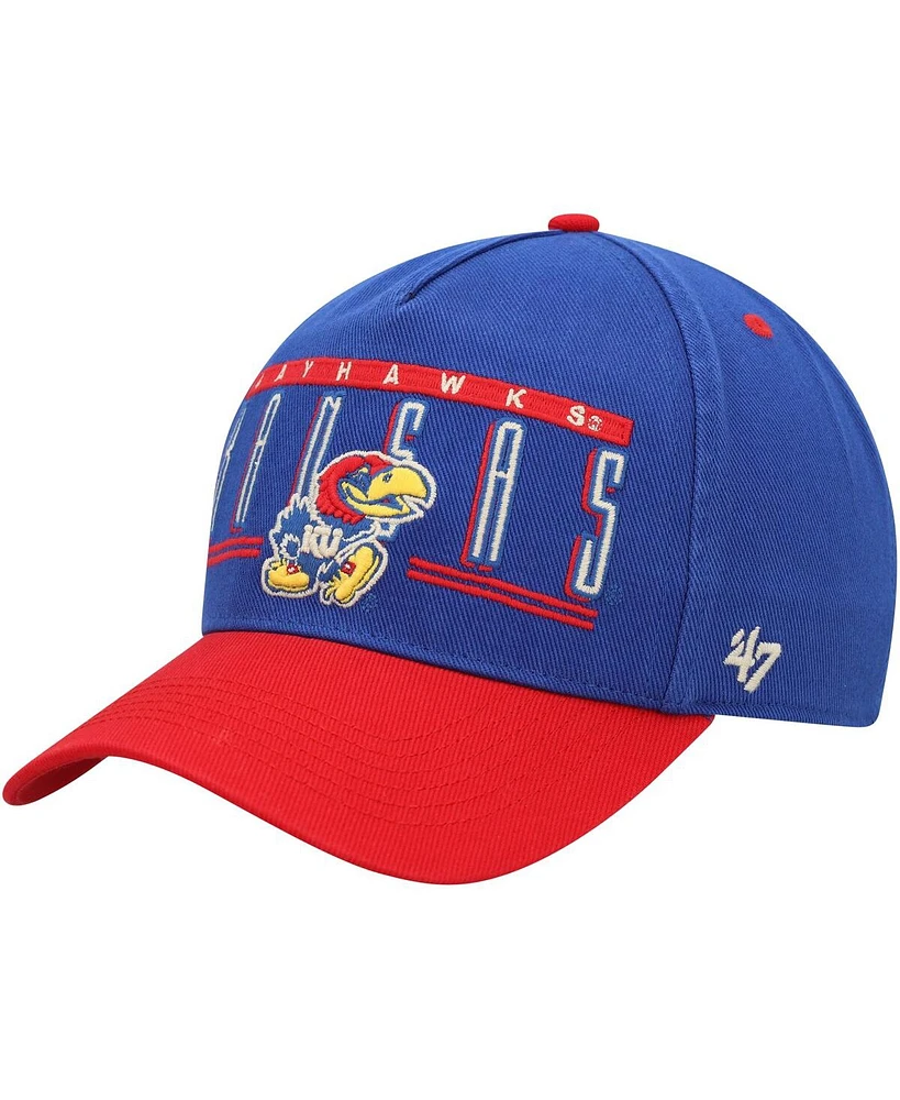 Men's '47 Brand Royal Kansas Jayhawks Double Header Hitch Adjustable Hat
