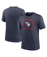 Men's Nike Heather Navy Cleveland Guardians Swing Big Tri-Blend T-shirt