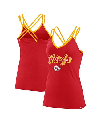 Women's Fanatics Red Kansas City Chiefs Go For It Strappy Crossback Tank Top