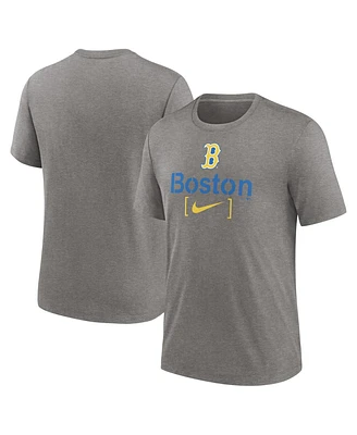 Men's Nike Heather Charcoal Boston Red Sox City Connect Tri-Blend T-shirt