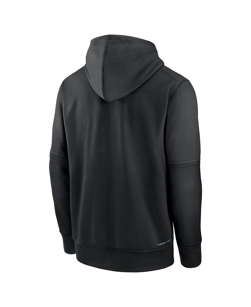 Men's Nike Black Colorado Rockies Authentic Collection Practice Performance Pullover Hoodie