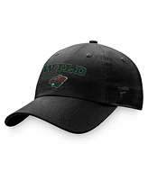 Women's Fanatics Black Minnesota Wild Fundamental Two-Hit Adjustable Hat