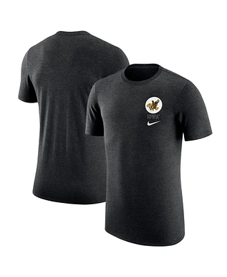 Men's Nike Black Distressed Iowa Hawkeyes Retro Tri-Blend T-shirt