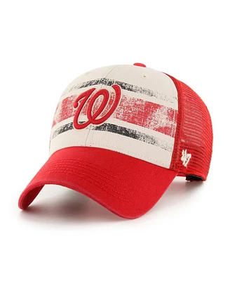 Men's '47 Brand Red Distressed Washington Nationals Breakout Mvp Trucker Adjustable Hat