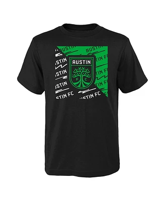 Big Boys and Girls Black Austin Fc Divide T-shirt