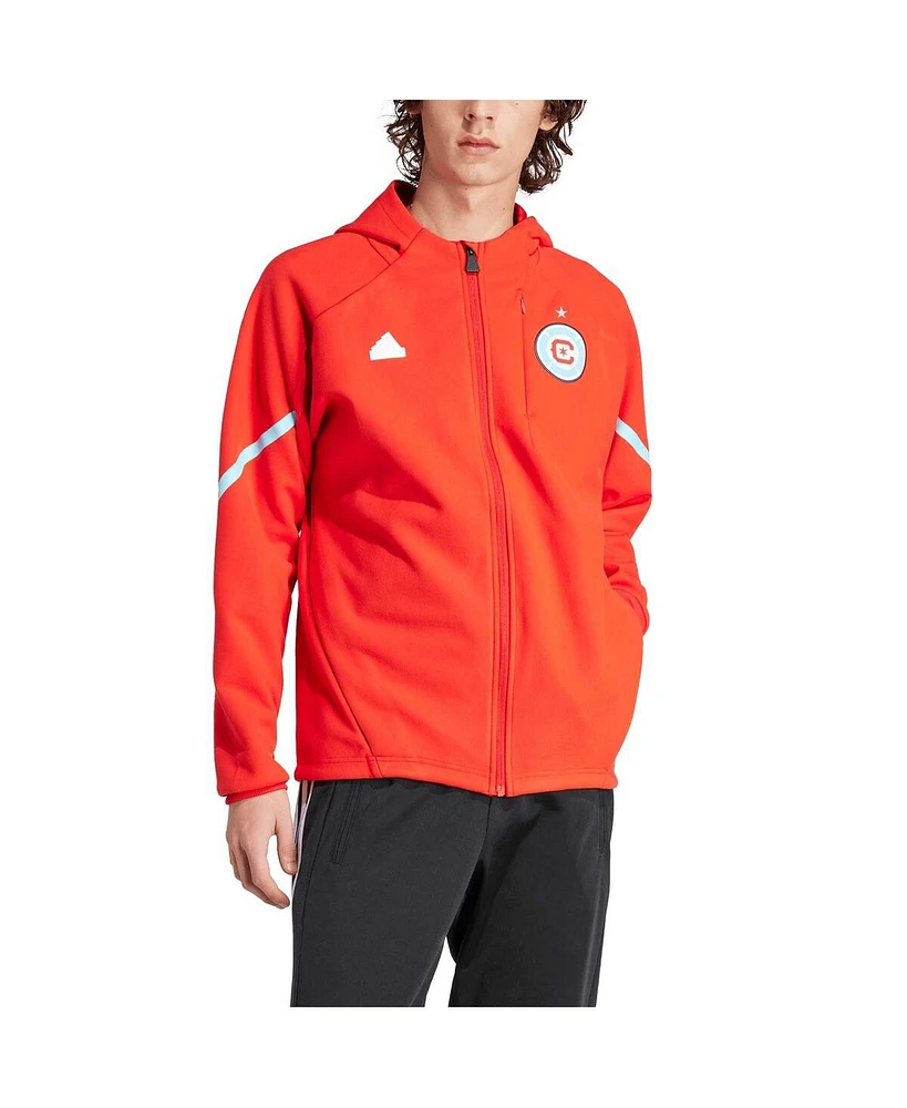 Men's adidas Red Chicago Fire 2024 Anthem Travel Full-Zip Jacket