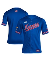 Men's adidas Royal Kansas Jayhawks Reverse Retro Replica Baseball Jersey