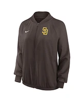 Women's Nike Brown San Diego Padres Authentic Collection Team Raglan Performance Full-Zip Jacket