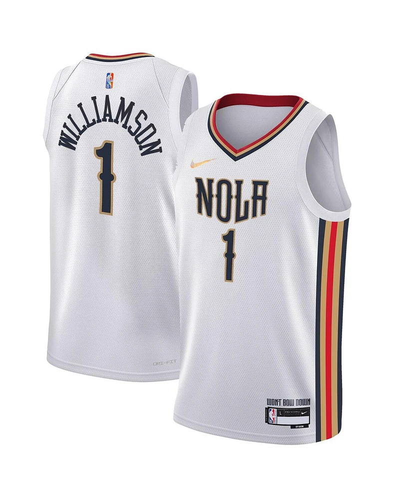 Big Boys Nike Zion Williamson White New Orleans Pelicans Swingman Jersey - City Edition