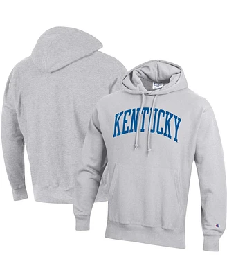 Men's Champion Heathered Gray Kentucky Wildcats Big and Tall Reverse Weave Fleece Pullover Hoodie Sweatshirt