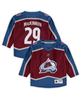Toddler Boys and Girls Nathan MacKinnon Burgundy Colorado Avalanche Home Replica Player Jersey
