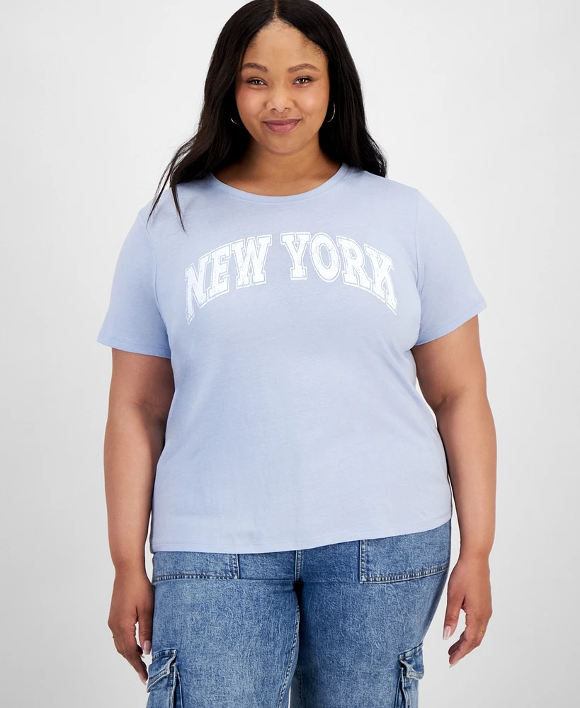 Rebellious One Trendy Plus New York Graphic T-Shirt