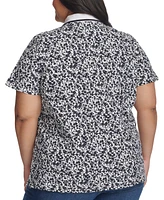 Tommy Hilfiger Plus Size Buttercup Floral-Print Polo Shirt