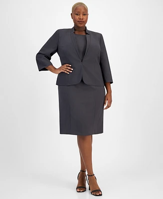Le Suit Plus Jacket & Empire-Waist Sheath Dress