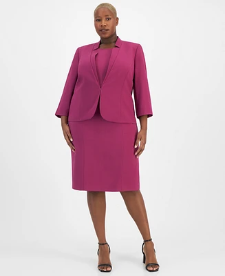 Le Suit Plus Size Jacket & Empire-Waist Sheath Dress