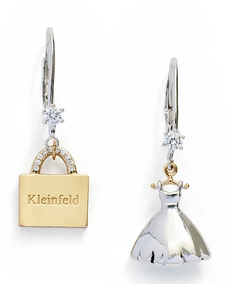 Kleinfeld Two-Tone Signature Shopper Wedding Dress Mismatch Earrings - Crystal, Two