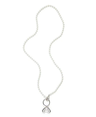 Kleinfeld Faux Stone Engagement Ring Imitation Pearl Strand Necklace