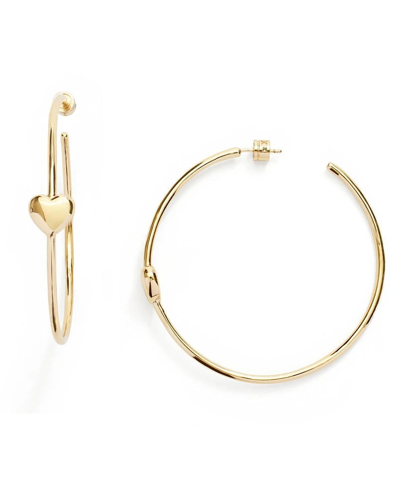 Kleinfeld Gold-Tone Heart Hoop Earrings