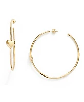 Kleinfeld Gold-Tone Heart Hoop Earrings