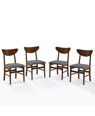 Crosley Landon 4-Piece Rubberwood Upholstered Dining Chair Set