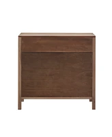 Madison Park Palisades 36"W Coastal 1 Drawer and 2 Door Storage Accent Chest with Cane Webbing Detailing