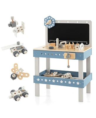 Sugift Kids Play Tool Workbench Set with 61 Pcs Tool and Parts Set