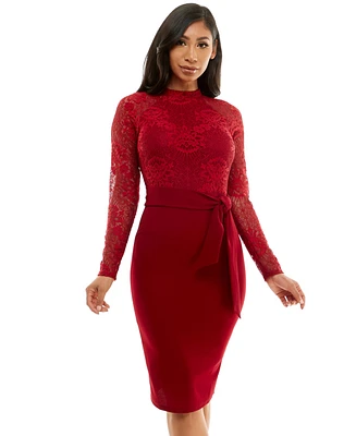 Bebe Women's Lace Bodice Pencil Dress