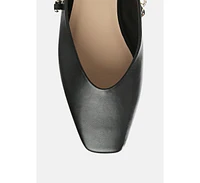 catch bling chain strap flat shoes