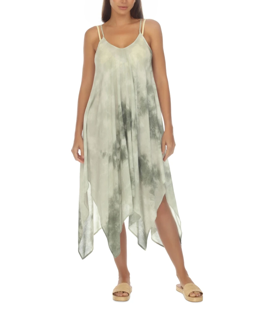 Raviya Tie-Dye Handkerchief-Hem Cover-Up Dress