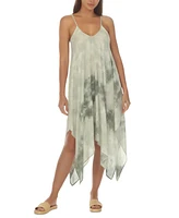 Raviya Tie-Dye Handkerchief-Hem Cover-Up Dress