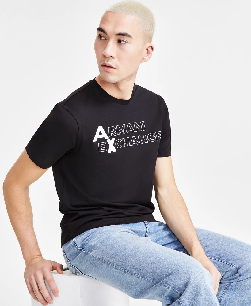 A|X Armani Exchange Men's Short Sleeve Crewneck Logo Graphic T-Shirt