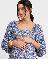 Seraphine Women's Maternity Crepe Shirred Bodice Maxi Dress