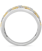 Men's Diamond Chain Link Inspired Ring (1/2 ct. t.w.) in Sterling Silver & 18k Gold-Plate