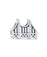 Bling Jewelry Traveler Vacation Landmark Golden Gate Bridge San Francisco Charm Bead For Women Sterling Silver Fits European Bracelet