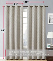 Hlc.Me Redmont Lattice Pattern Thick Soft Thermal Insulated Energy Efficient Room Darkening Privacy Blackout Grommet Curtain Panels For Living Room Set Of 2 Panels