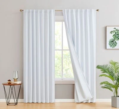 Hlc.Me Hilltop Buffalo Check Textured Light Filtering Grommet Lightweight Window Curtains Drapery For Bedroom Dining Room Living Room 2 Panels