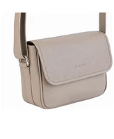 Mancini Pebbled Collection Kimberly Leather Flap Closure Handbag