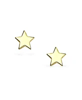 Bling Jewelry MinimalistYellow 14K Gold Screw back Alphabet Initials Solid Star Stud Earrings For Women