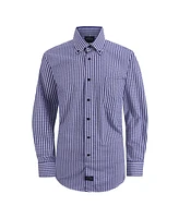 Eagle Men's Mini-Check Poplin Shirt with Stretch Collar