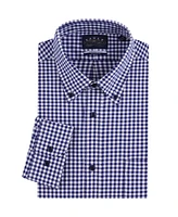 Eagle Men's Mini-Check Poplin Shirt with Stretch Collar