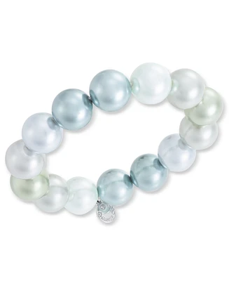 Charter Club Silver-Tone Color Imitation Pearl Stretch Bracelet, Created for Macy's