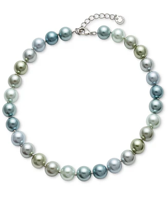 Charter Club Silver-Tone Color Bead & Imitation Pearl All-Around Collar Necklace, 16"+ 2" extender, Created for Macy's