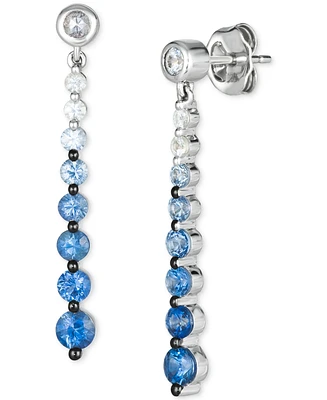 Le Vian Denim Ombre (1 ct. t.w.) & White Sapphire (1/3 ct. t.w.) Linear Drop Earrings in 14k White Gold