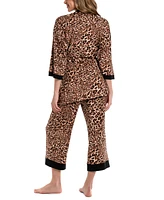 Linea Donatella Women's 3-Pc. Printed Travel Sleep Set