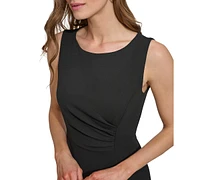 Dkny Women's Sleeveless Side-Ruched Midi Dress